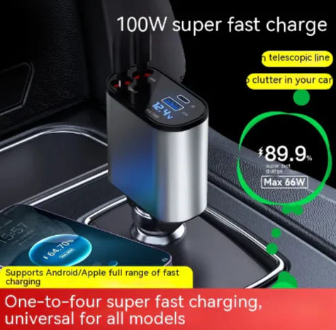 4-in-1 Car Fast Charger - Super-Fast Charging on the Go